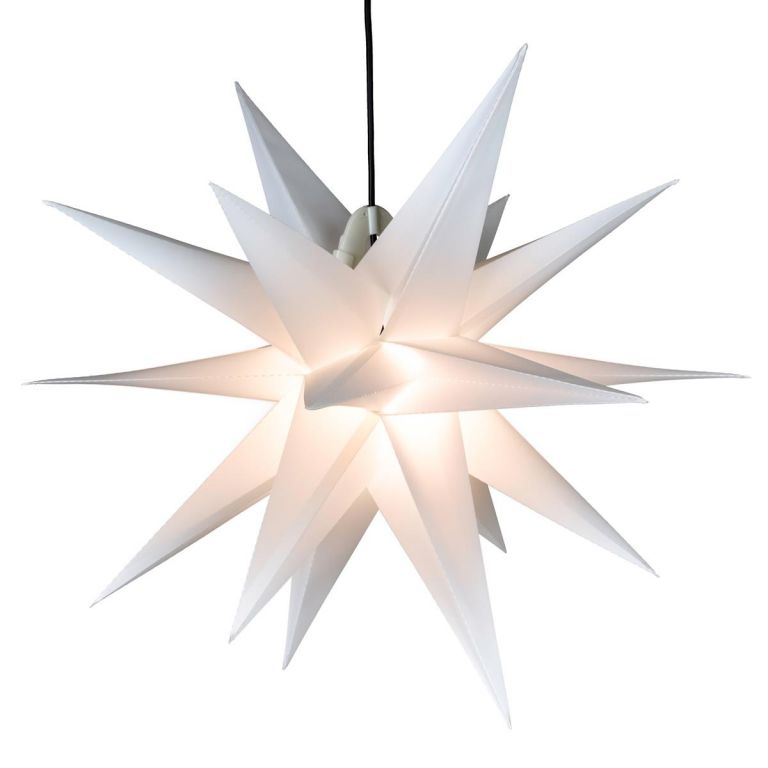 Vánoční dekorace, hvězda s časovačem 1 LED, 55 cm, bílá