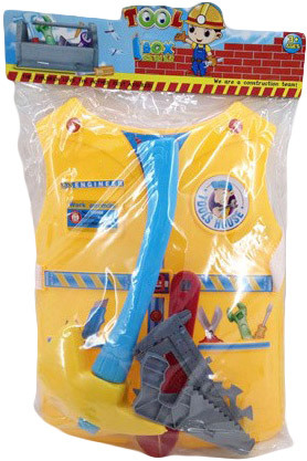 Malý opravář dětská set 6ks vesta s nářadím a doplňky v sáčku plast