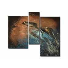 Třídílné obrazy - ryby - 140x110 cm