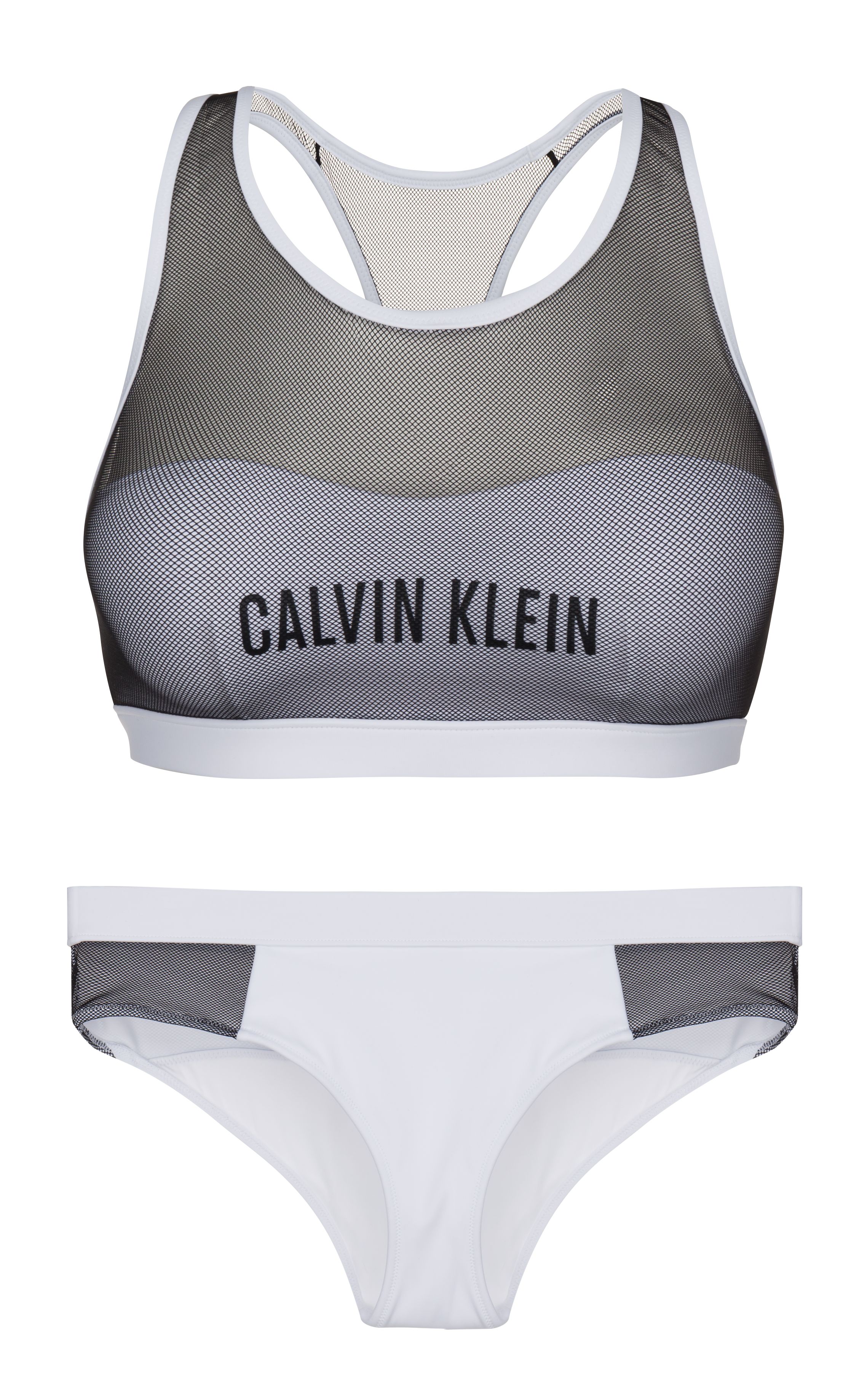 Spodní díl plavek KW0KW00234-100 bíločerná - Calvin Klein - Bílo-černá/S