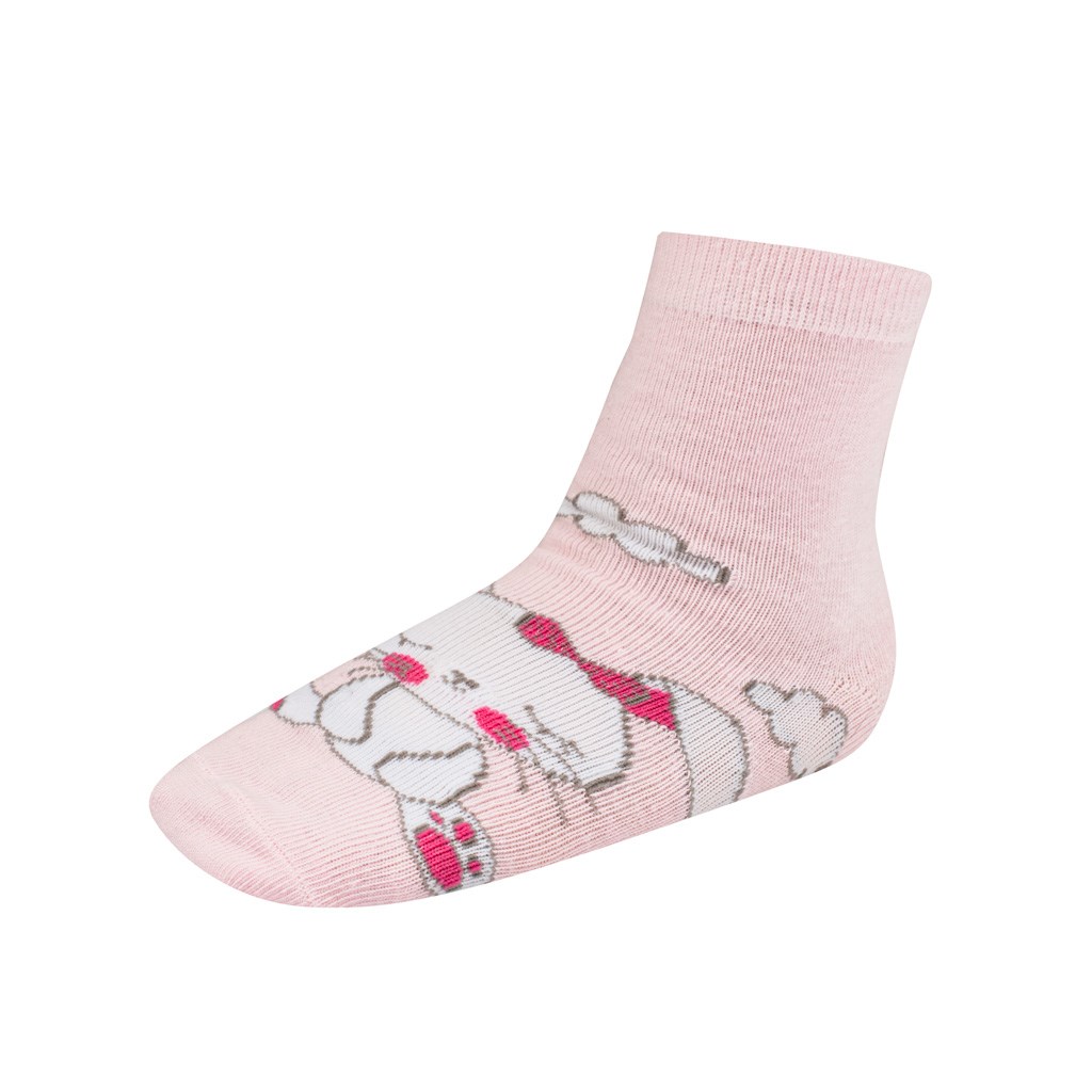 Dětské bavlněné ponožky New Baby - sweet bunny - růžová/98 (2-3r)