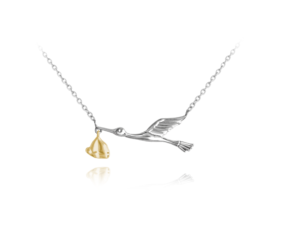 Stříbrno-zlatý náhrdelník MINET ČÁP s balíčkem