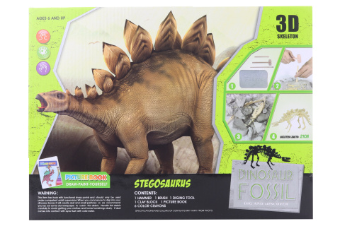 Tesání Stegosaurus s omalovánky
