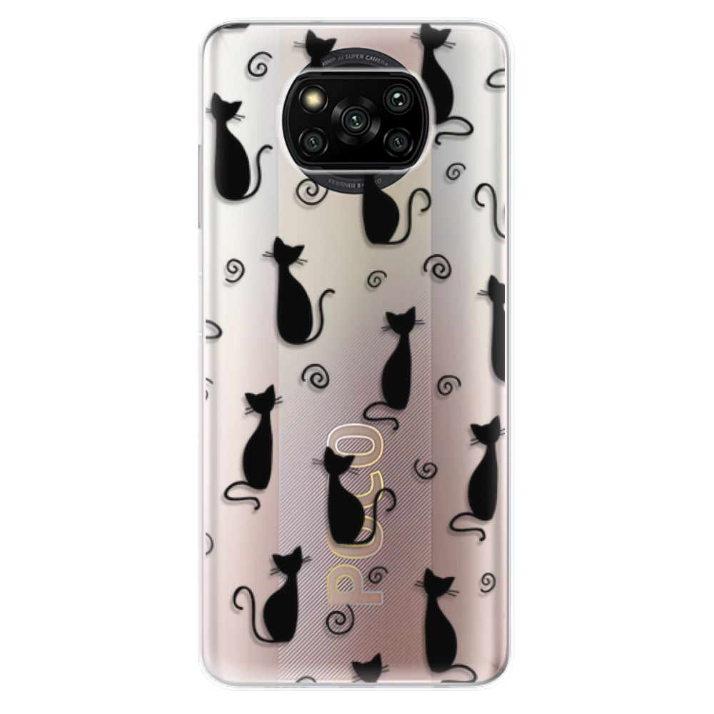 Odolné silikonové pouzdro iSaprio - Cat pattern 05 - black - Xiaomi Poco X3 Pro / X3 NFC