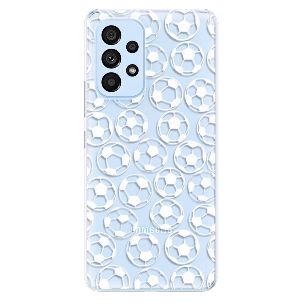 Odolné silikonové pouzdro iSaprio - Football pattern - white - Samsung Galaxy A73 5G