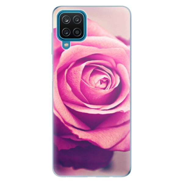Odolné silikonové pouzdro iSaprio - Pink Rose - Samsung Galaxy A12