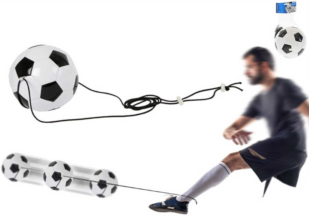 Trenažér fotbalový míč 19cm na pružném laně v sáčku