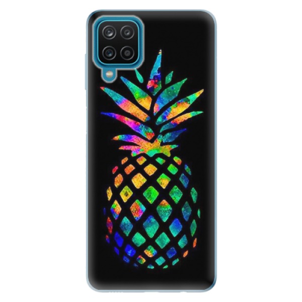 Odolné silikonové pouzdro iSaprio - Rainbow Pineapple - Samsung Galaxy A12