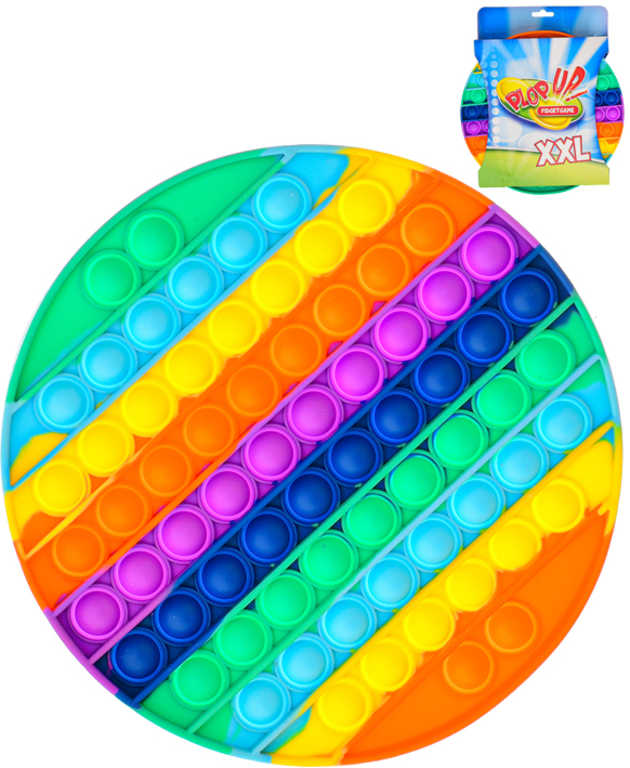 Hra Pop It antistresová Bubble Pops Maxi Jumbo XXL 70 bublin silikon kruh duhový