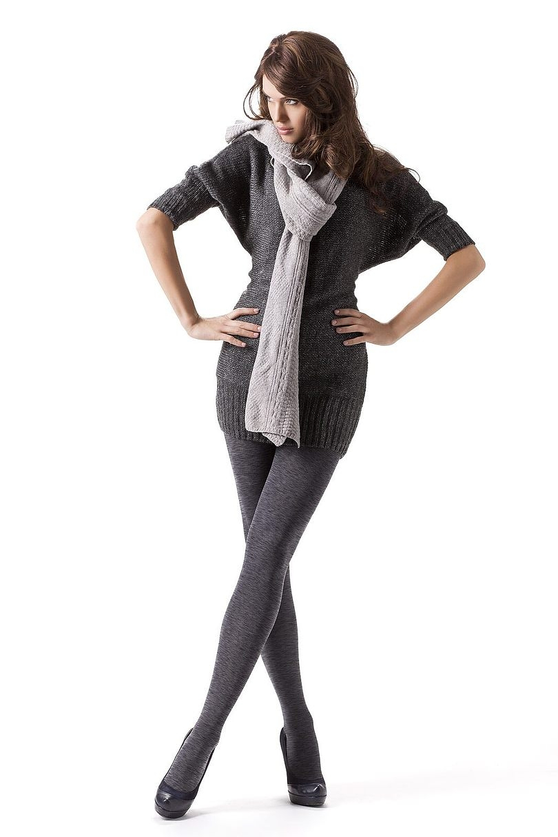 Punčochové kalhoty Mona Cotton Melange 350 den - Béžová/odstín béžové/3-M