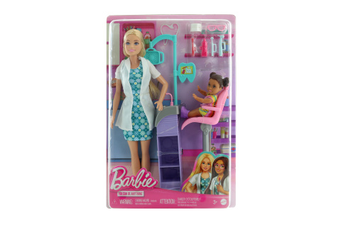 Barbie Povolání herní set s panenkou - zubařka blondýnka HKT69