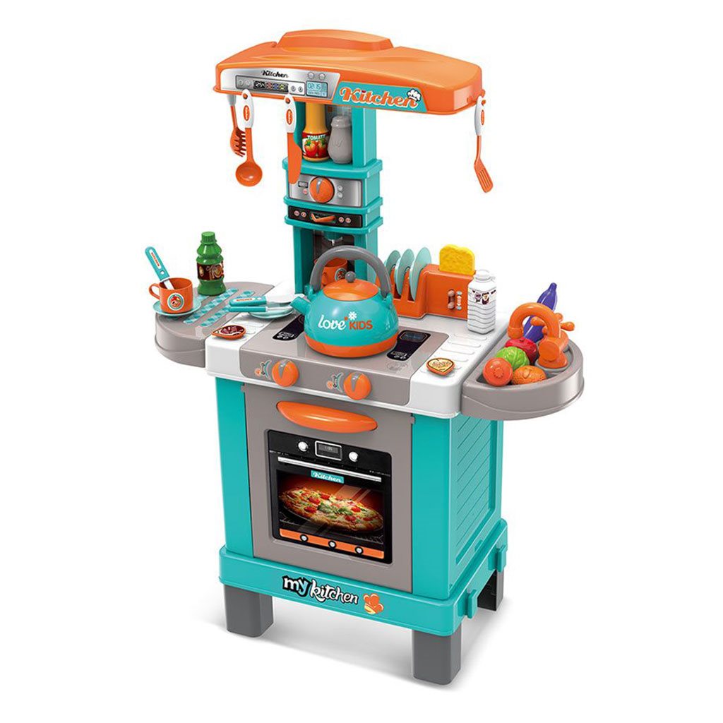 Dětská kuchyňka Baby Mix - malý šéfkuchař + příslušenství - modrá