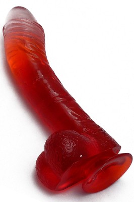 Červené dildo s přísavkou Dutch - Tulip