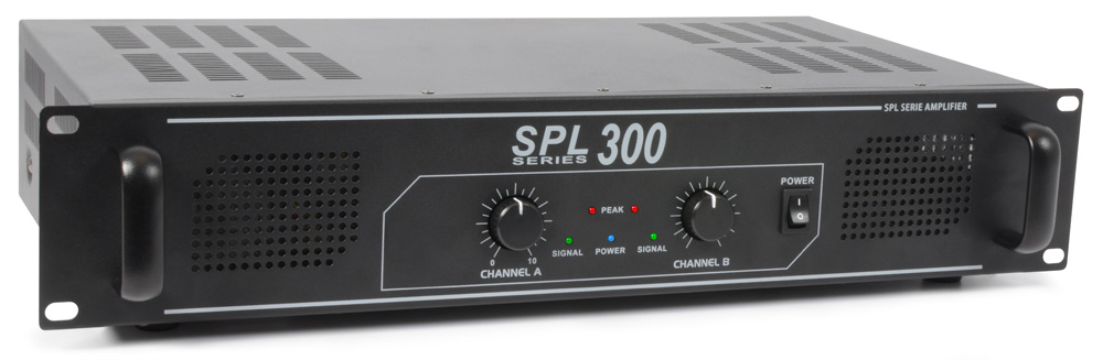 Skytec SPL 300 Amplifier 2x 150W Black
