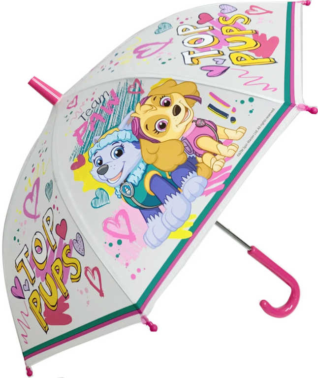 Deštník dětský Tlapková Patrola (Paw Patrol) manuální 60x64cm transparentní