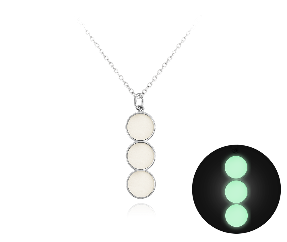 Svítící bílý stříbrný náhrdelník MINET