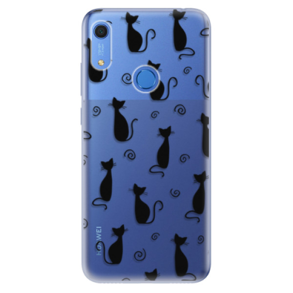 Odolné silikonové pouzdro iSaprio - Cat pattern 05 - black - Huawei Y6s