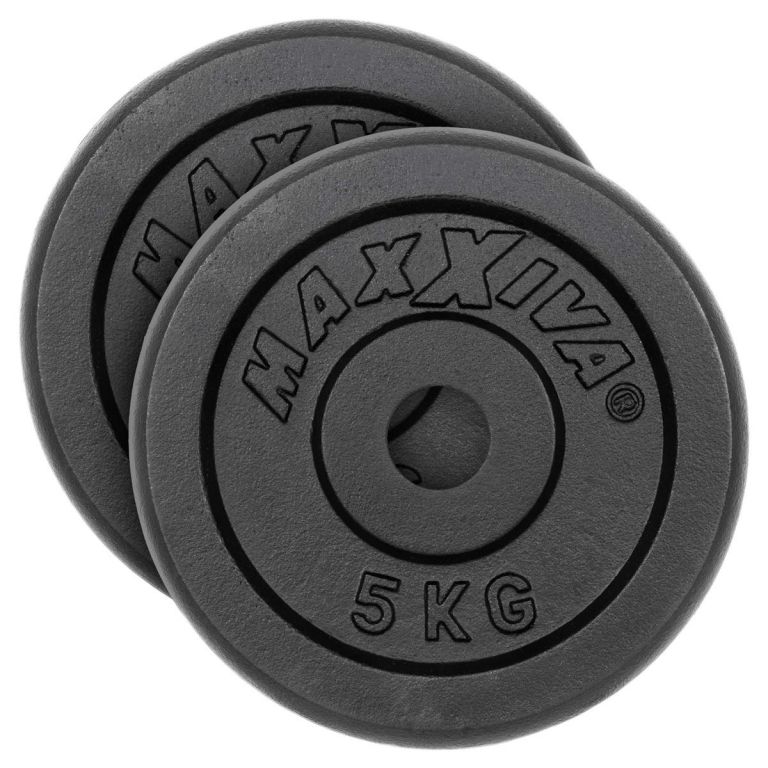 MAXXIVA Sada závaží na činky 2 x 5 kg, litina, černá