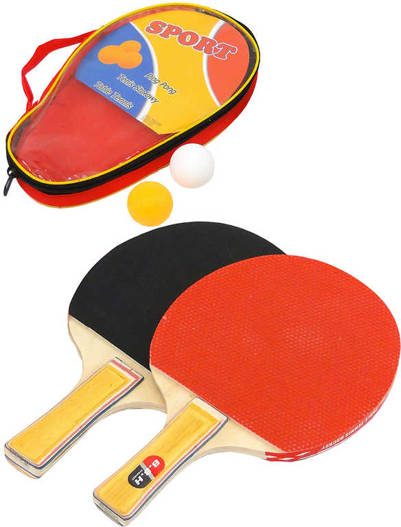 Pinpongový set 2 pálky + 2 míčky na stolní tenis (ping pong) v obalu na zip