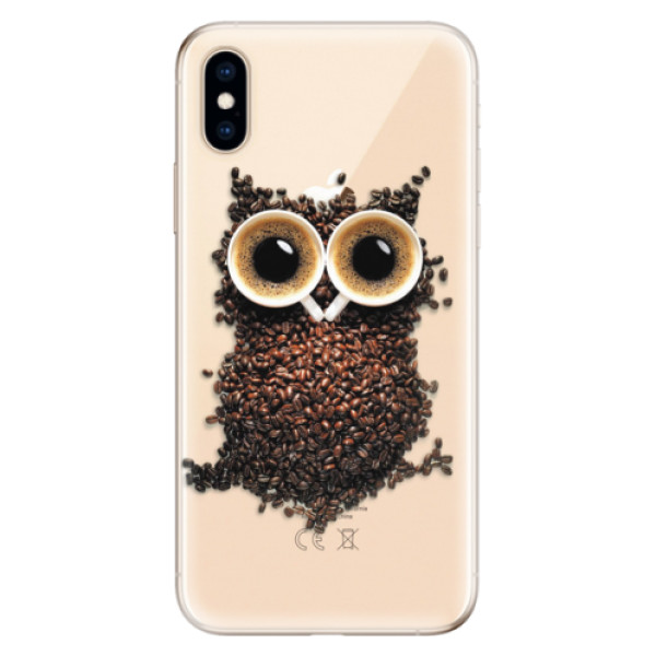 Odolné silikonové pouzdro iSaprio - Owl And Coffee - iPhone XS