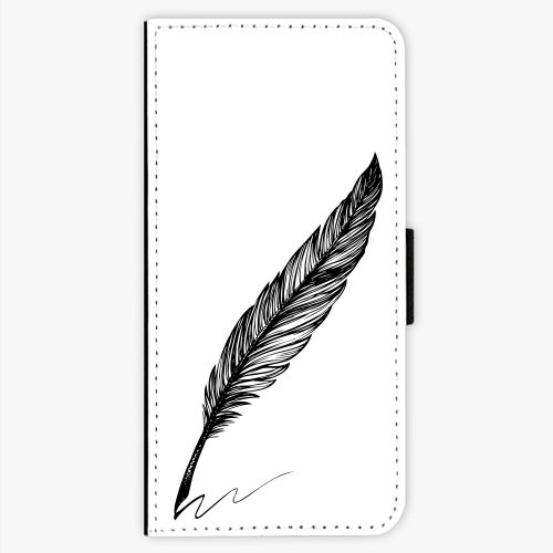 Flipové pouzdro iSaprio - Writing By Feather - black - Samsung Galaxy S7 Edge
