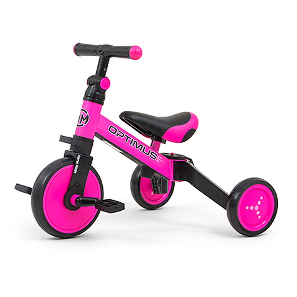 Dětská tříkolka 3v1 Milly Mally Optimus - pink - růžová