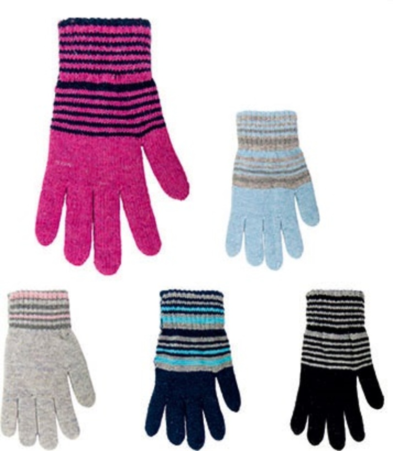 Dámské vlněné rukavice R-205 - Mix barev/21 cm