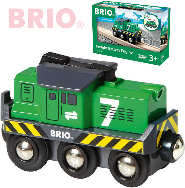 BRIO Lokomotiva elektrická zelená na baterie k vláčkodráze 33214 Světlo