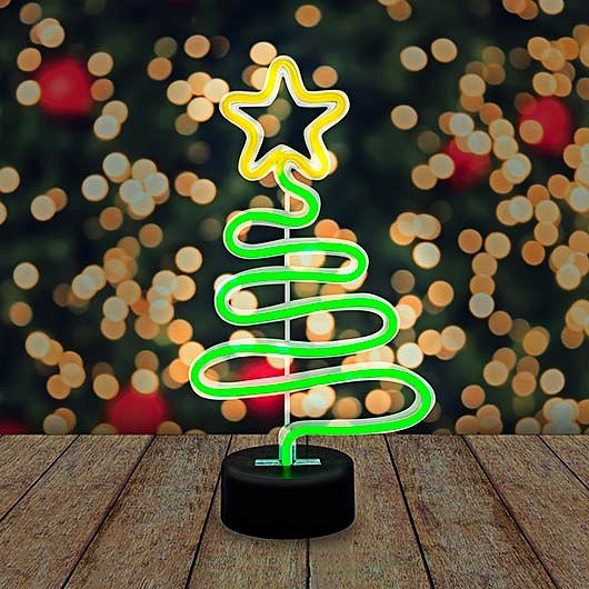 Gift Republic Fun Stuff - Neonová lampička - vánoční stromeček