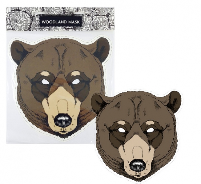 Maska papírová medvěd