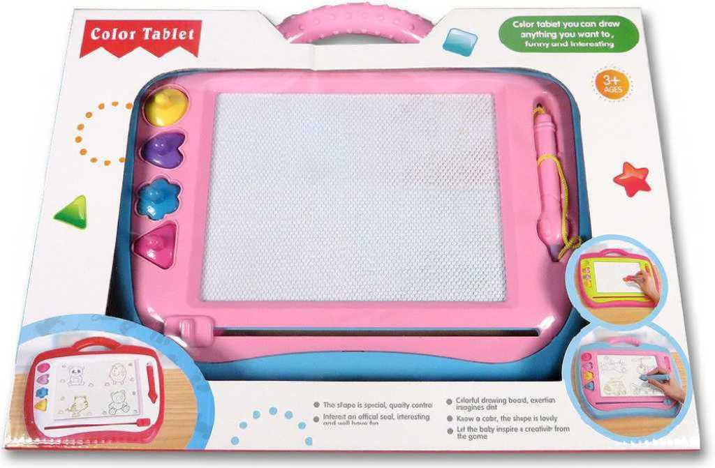 Tabulka dětská kreslící magnetická set s perem a razítky plast 2 barvy