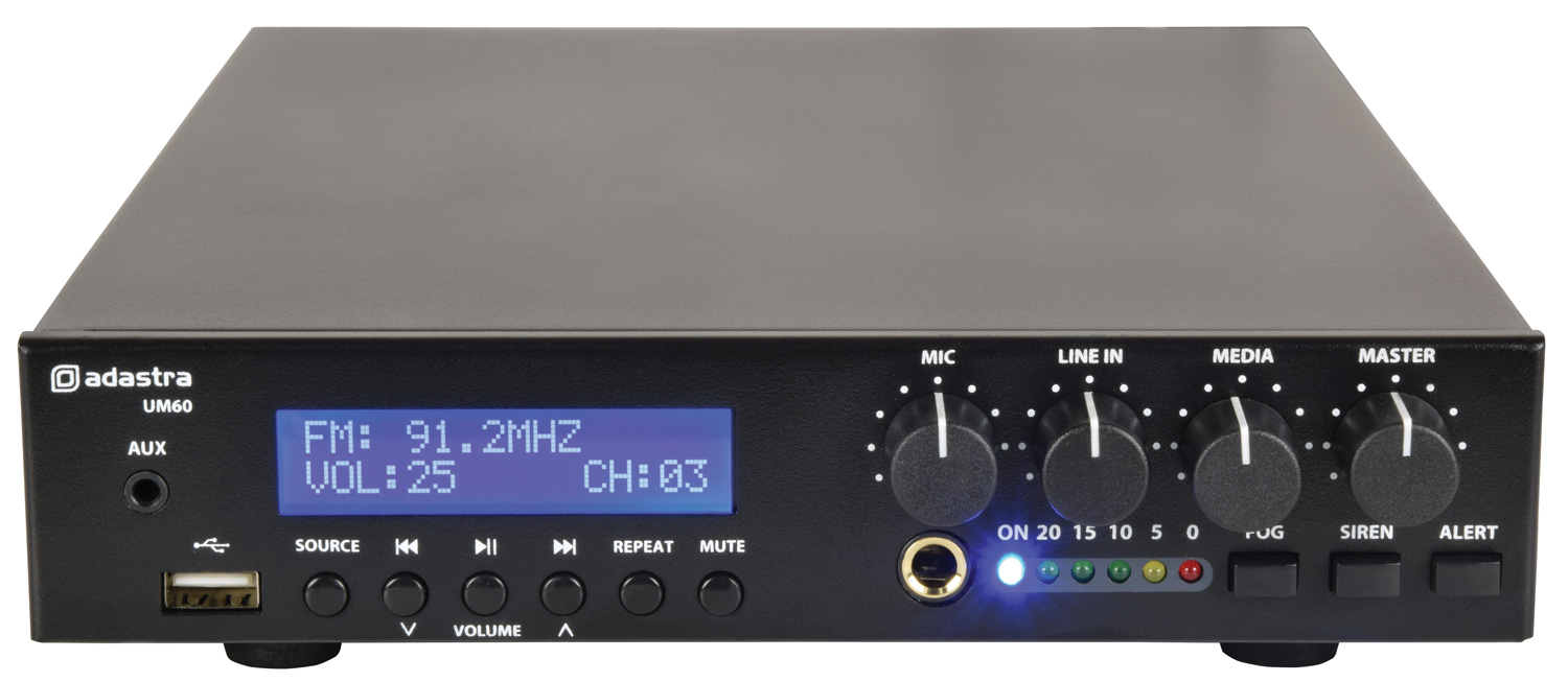 Adastra UM60, 100V mixážní zesilovač, 60W, BT/MP3/FM