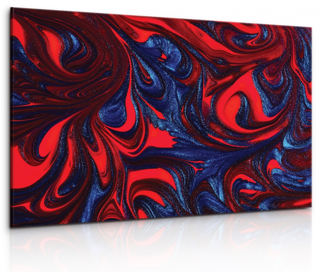 Obraz abstrakce v červeno modré