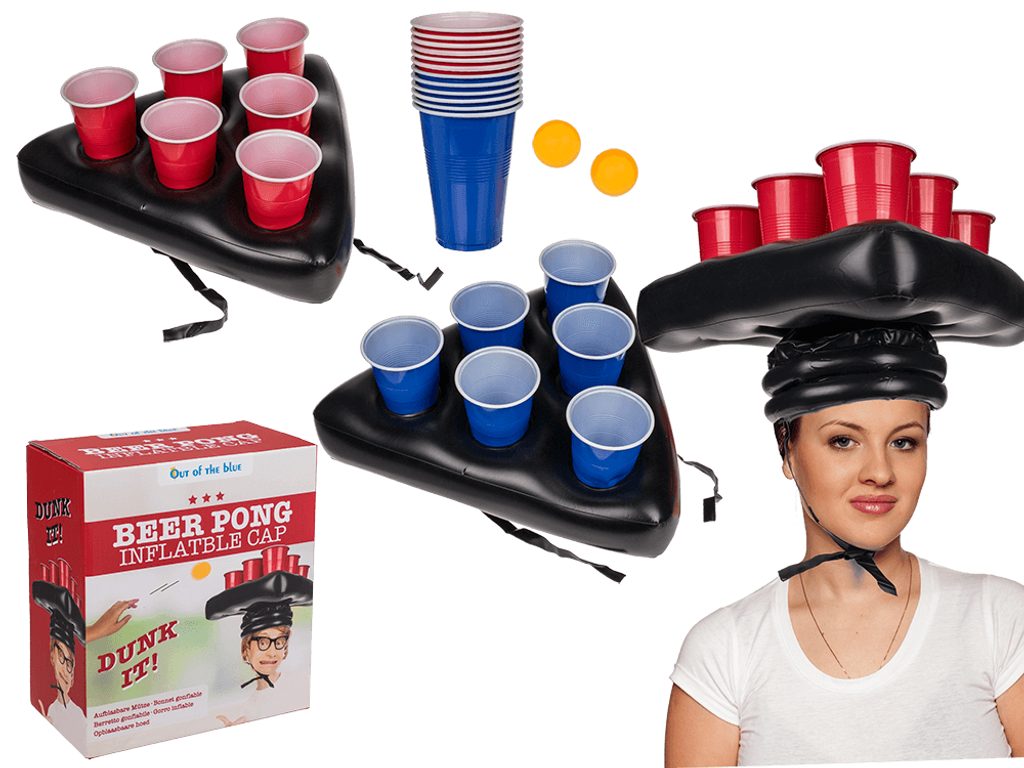 Nafukovací čepice, hra Beer Pong