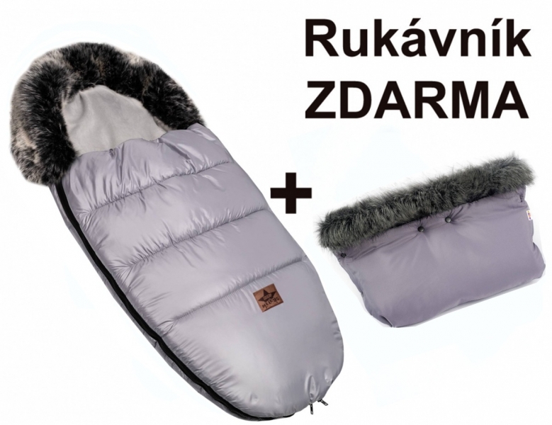 zimni-fusak-fluffy-s-kozesinou-rukavnik-zdarma-baby-nellys-50-x-100cm-sedy
