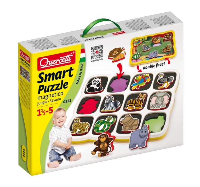 Quercetti 0232 Smart Puzzle magnetico Jungle