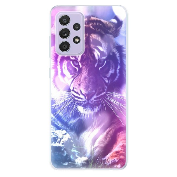 Odolné silikonové pouzdro iSaprio - Purple Tiger - Samsung Galaxy A52/A52 5G