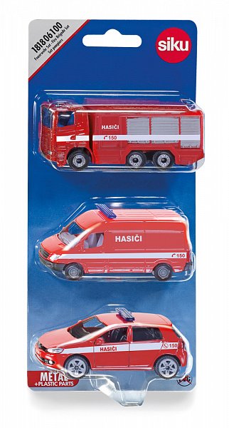 SIKU International - česká verze - Set hasičská sada 3 aut