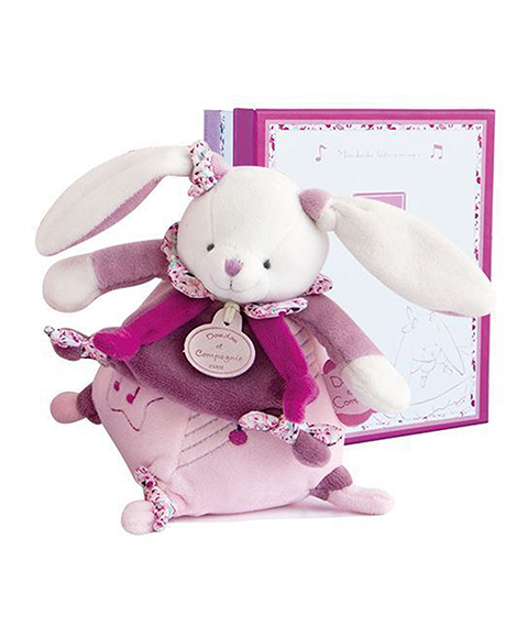 Doudou Hudební hračka růžový králíček 17 cm