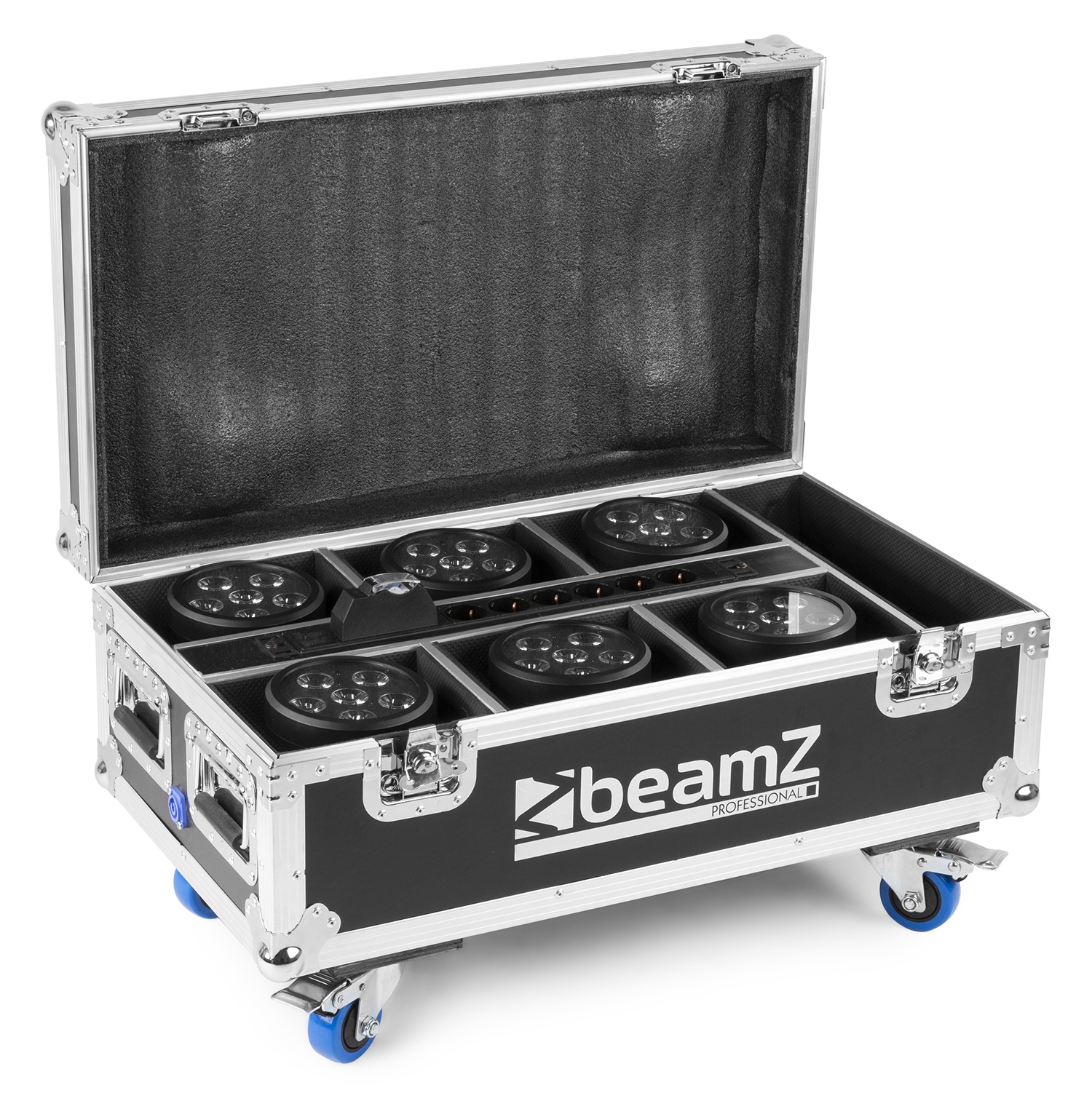 BeamZ FCC66 Flightcase pro 6x Uplight BBP66 s dobíjecí jednotkou