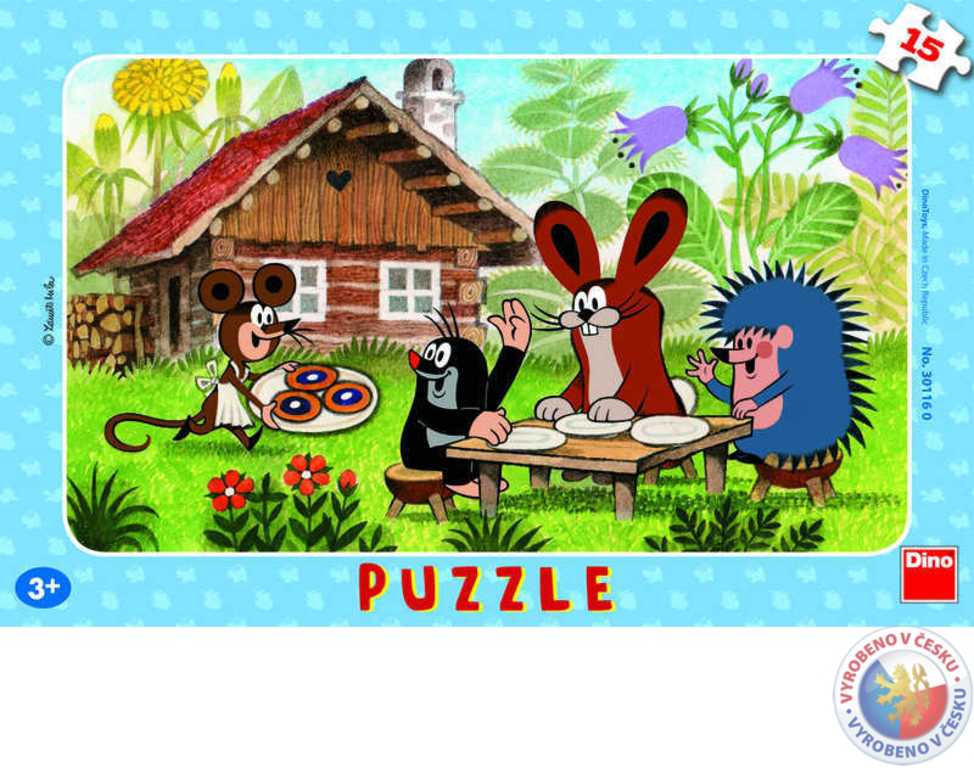 DINO Puzzle KRTEK (Krteček) na návštěvě deskové 15 dílků