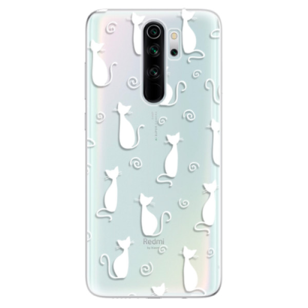 Odolné silikonové pouzdro iSaprio - Cat pattern 05 - white - Xiaomi Redmi Note 8 Pro