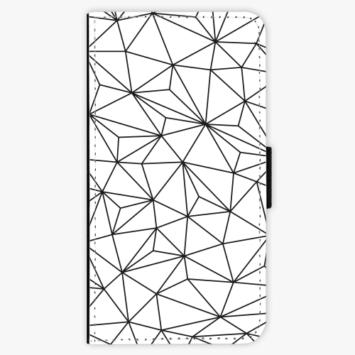 Flipové pouzdro iSaprio - Abstract Triangles 03 - black - Samsung Galaxy J3 2017