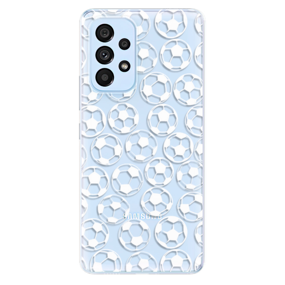 Odolné silikonové pouzdro iSaprio - Football pattern - white - Samsung Galaxy A53 5G