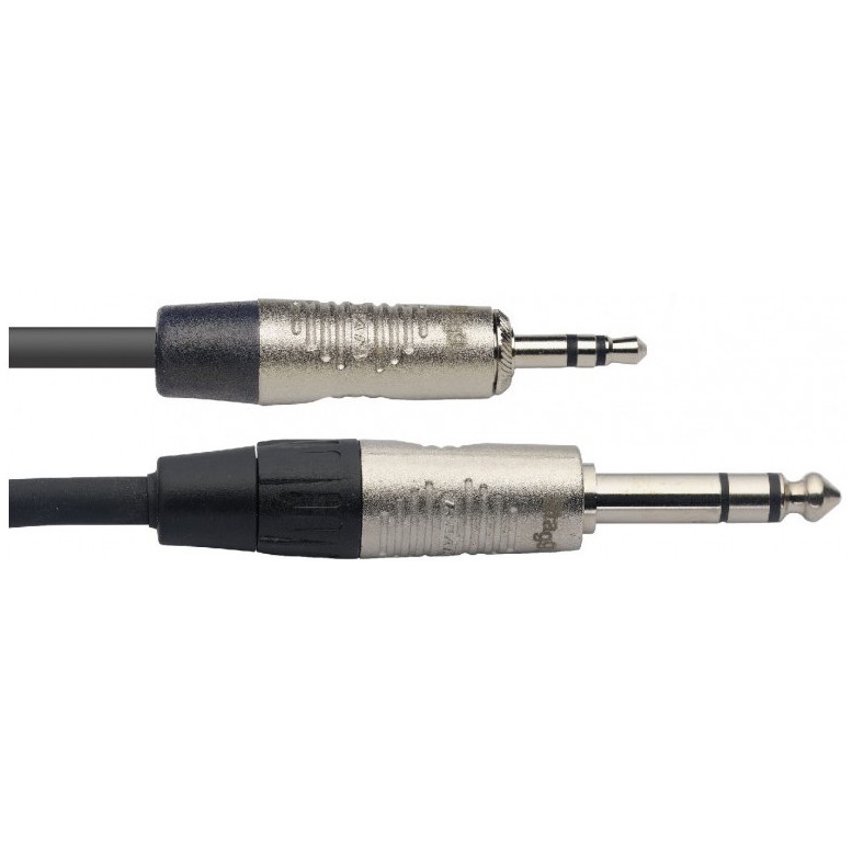 Stagg NAC2MPSPSR, propojivací kabel Jack 3,5 mm - Jack 6,3 mm stereo, 2m