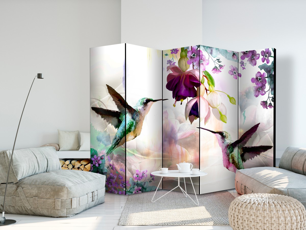 Paravány kolibříci a květiny - 225x172 cm