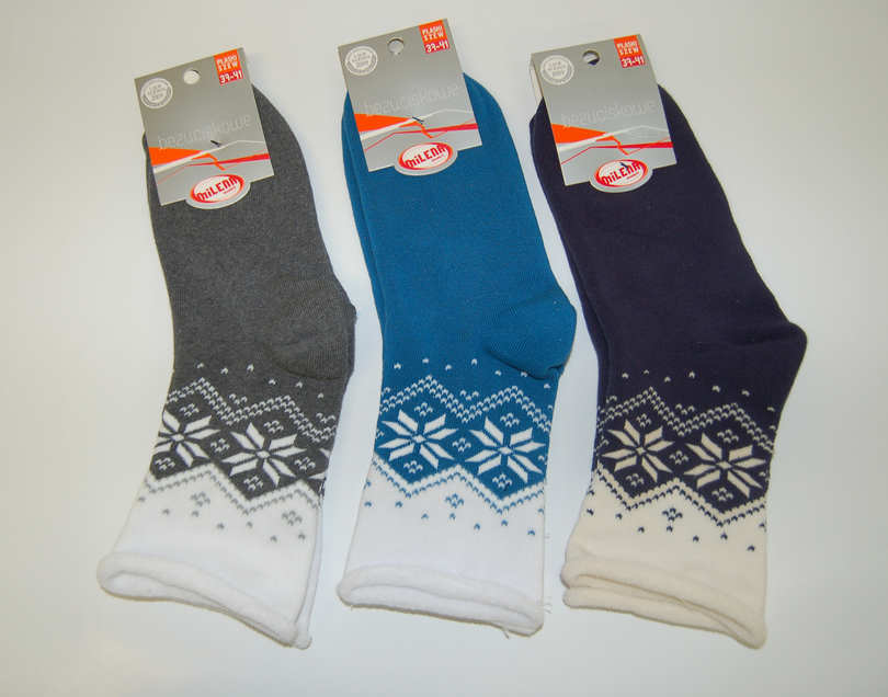 Dámské froté vzorované ponožky - Mix barev/37-41