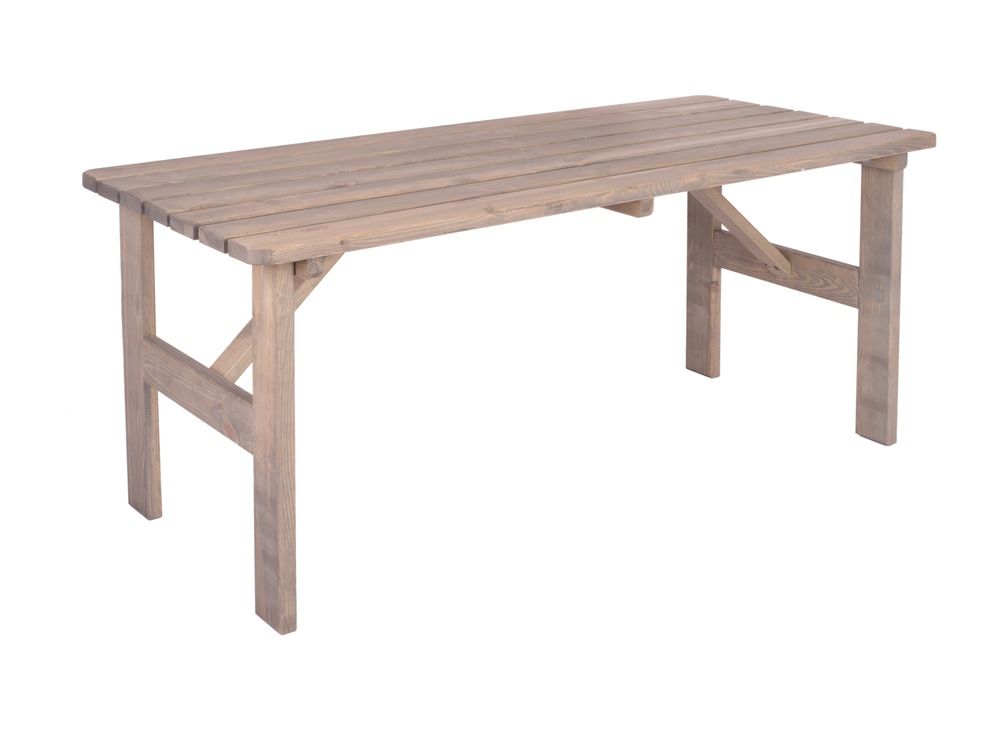 Zahradní masivní dřevěný stůl VIKING šedý - 150 cm