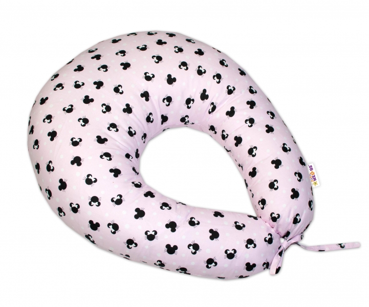 Bavlněný kojící polštář Baby Nellys - Minnie růžové