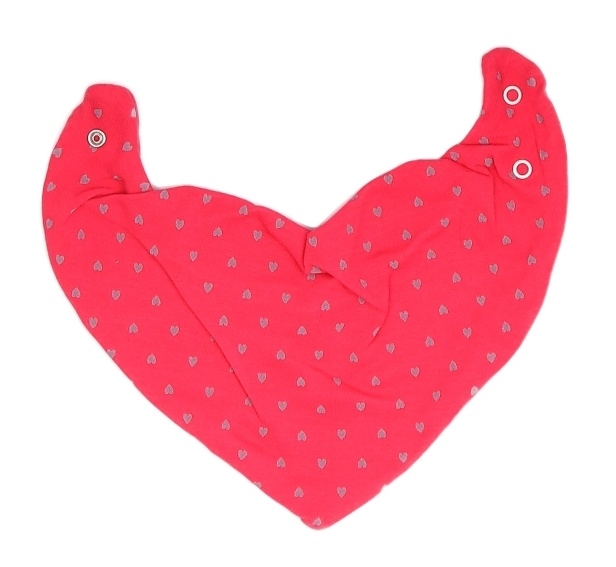 Mamatti Dětský šátek na krk Hearts - červený se srdíčky - univerzální